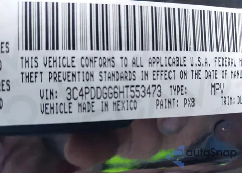 2017 Dodge Journey Crossroad Plus Awd z USA, uszkodzony, nr VIN 3C4PDDGG6HT553473